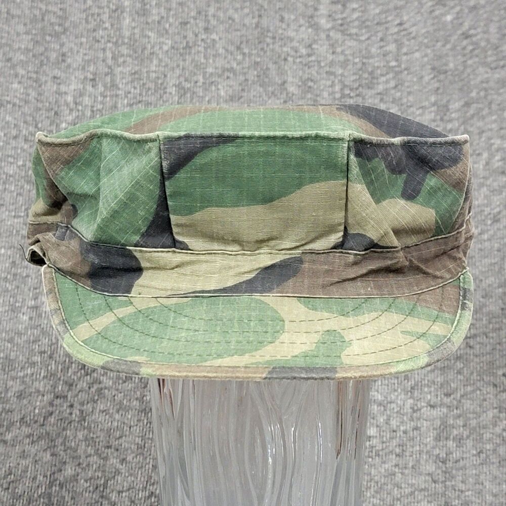 USMC Cap Utility XL 7 3/ 4 Fitted 8 Point Hat Ripstop Woodland Camo Marine Corp